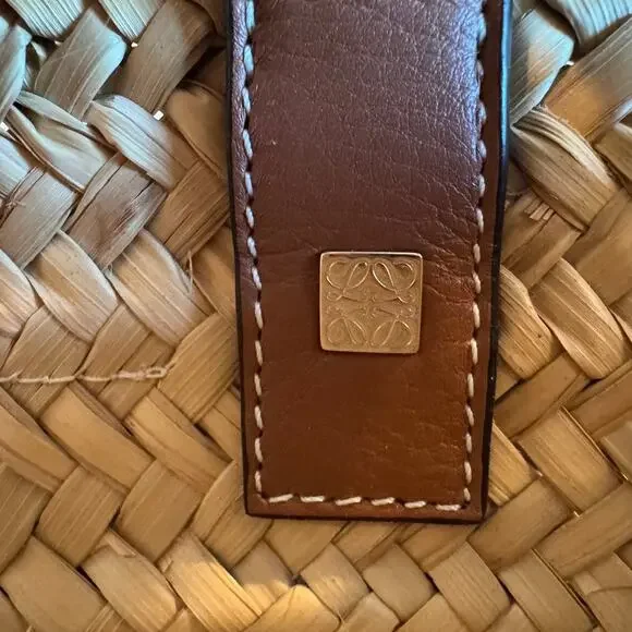 Loewe Anagram Basket Small Bag Natural Straw Tan Leather - Picture 5 of 11